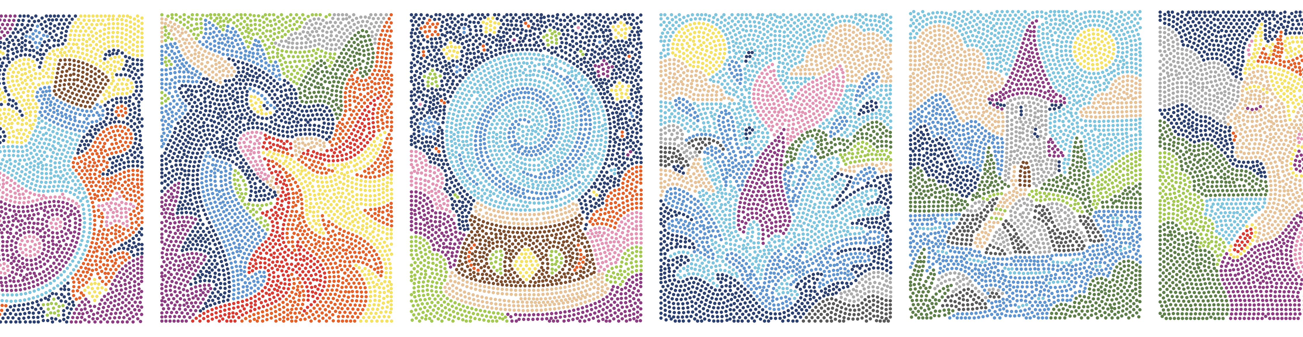 Dot-by-letter flow banner