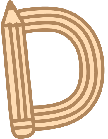 Pencils font letter D