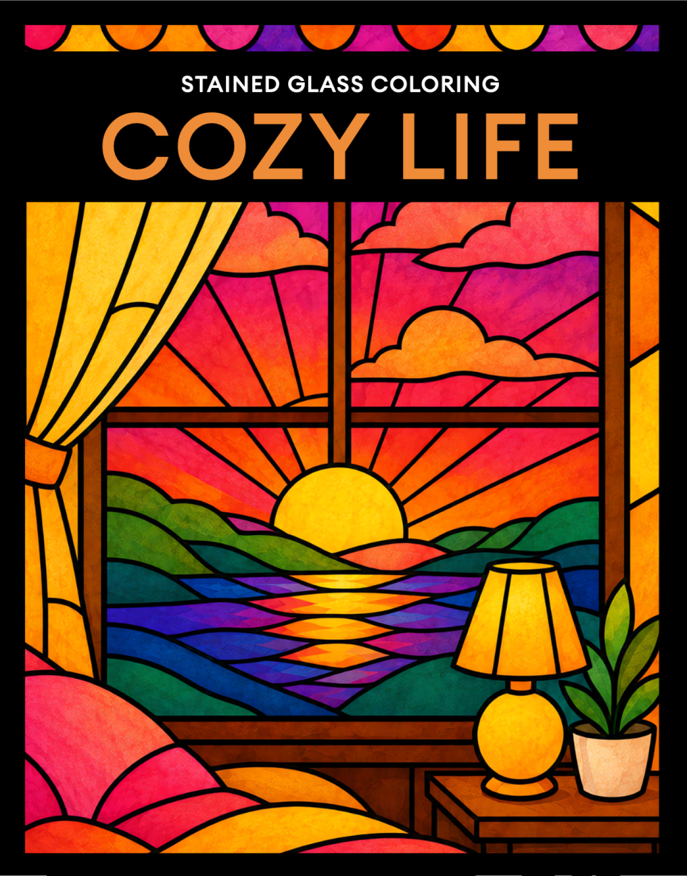 Stained Glass Coloring: Cozy Life