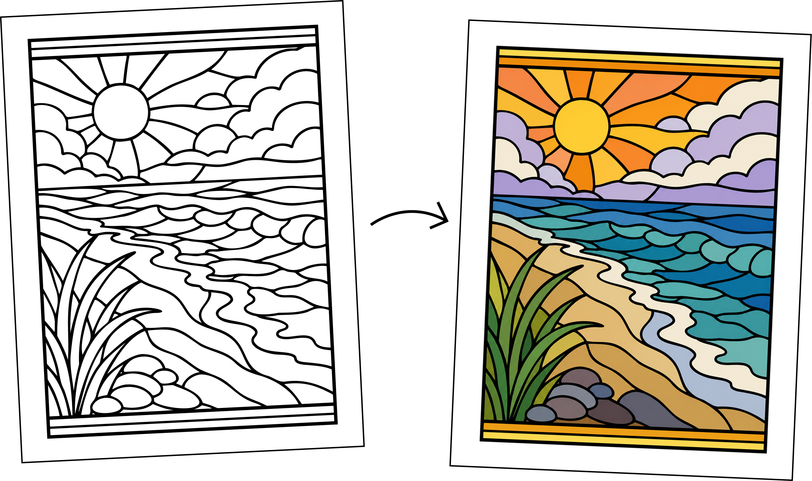 Stained glass coloring example
