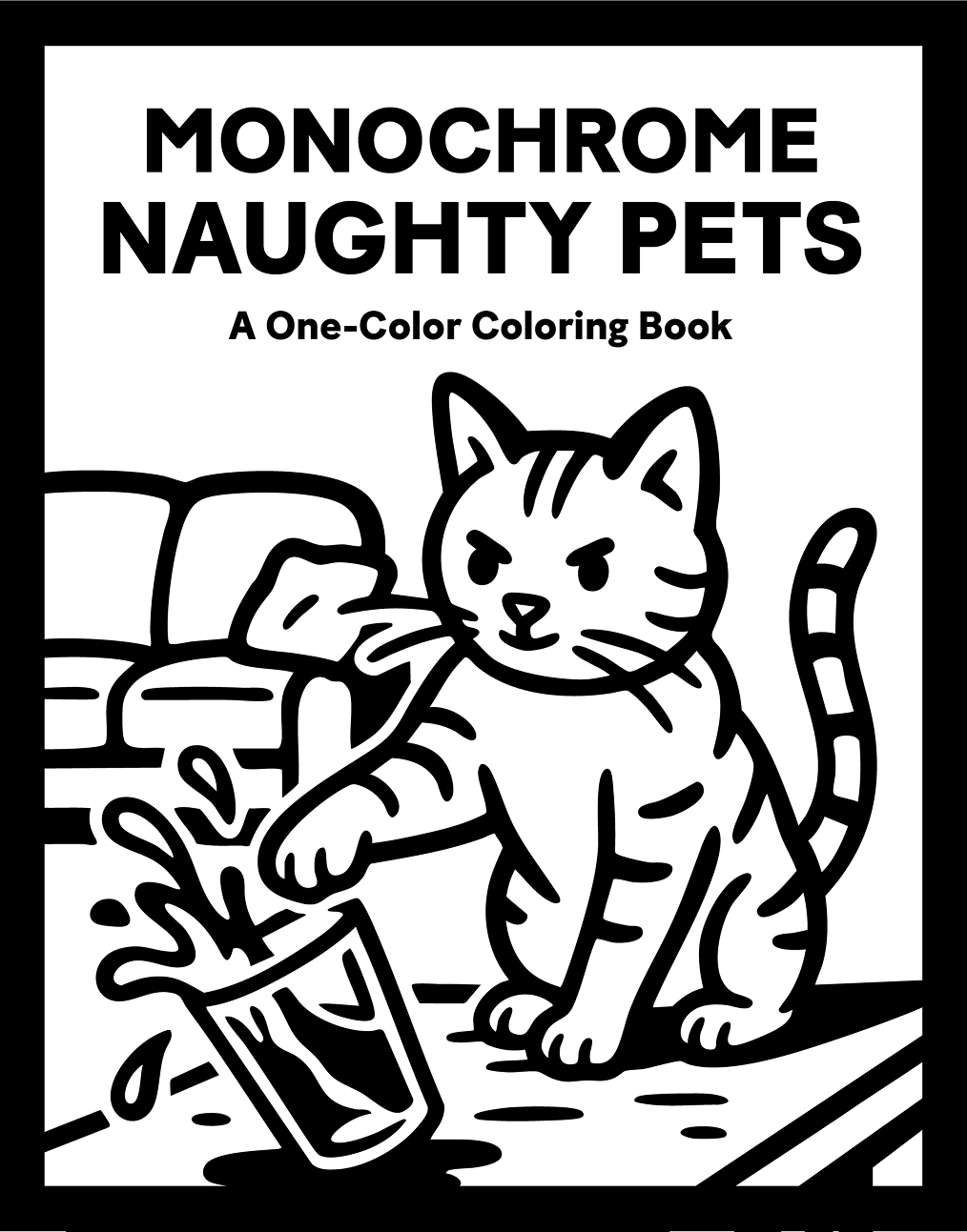 Monochrome Coloring: Naughty Pets